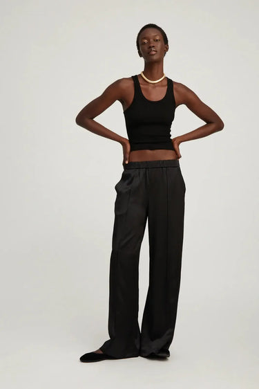 Fitted Scooped Tank Black-Tops-SPWMN-Debs Boutique